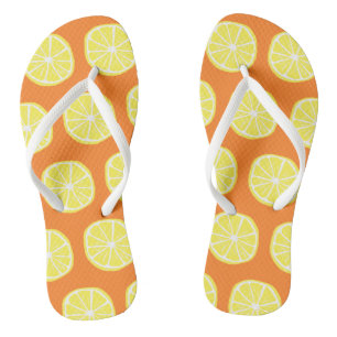 Chinelos Limão Citrus Summer Tropical Fruta Amarelo
