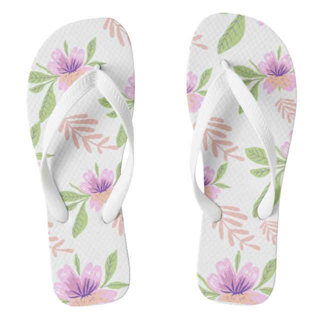 Chinelos Lindas flores brilhantes para diversão de verão (Pé da cama)