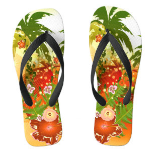 Chinelos Lindas flores na design tropical
