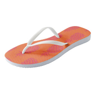 Chinelos Lindo padrão de abacaxi laranja coral verão praia