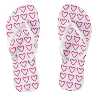 Chinelos Lindos Corações Vermelhos Rosa Coração de Corações