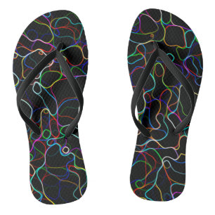 Chinelos Linhas de multicor neon