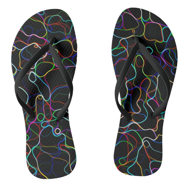 Chinelos Linhas de multicor neon (Pé da cama)