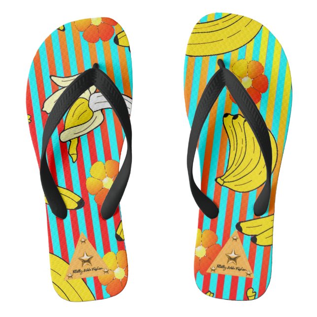 Chinelos Listrados de Banana Tropical (Pé da cama)