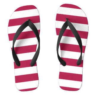 Chinelos Listrados de Vermelho e Branco – Areia de