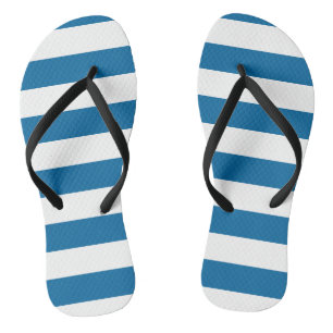 Chinelos Listras Azul e branco Personalizável