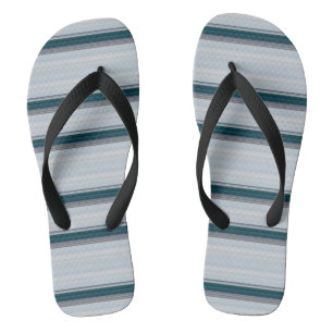 Chinelos Listras cinza azul fofo