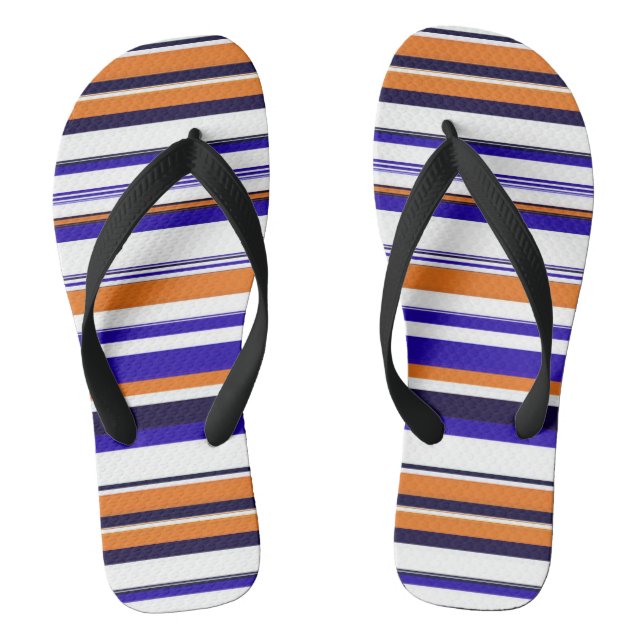 Chinelos Listras de laranja azul-acastanhada (Pé da cama)