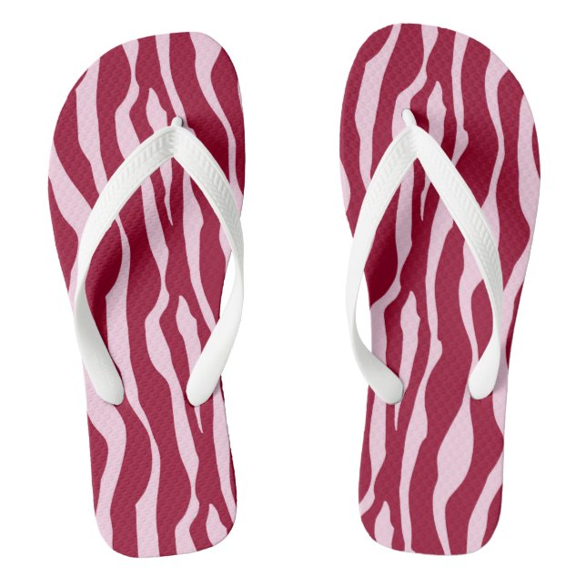 Chinelos Listras de zebra - Borgonha e Rosa (Pé da cama)
