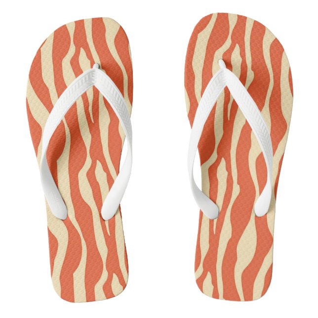 Chinelos Listras de zebra - laranja mandarina e clara (Pé da cama)