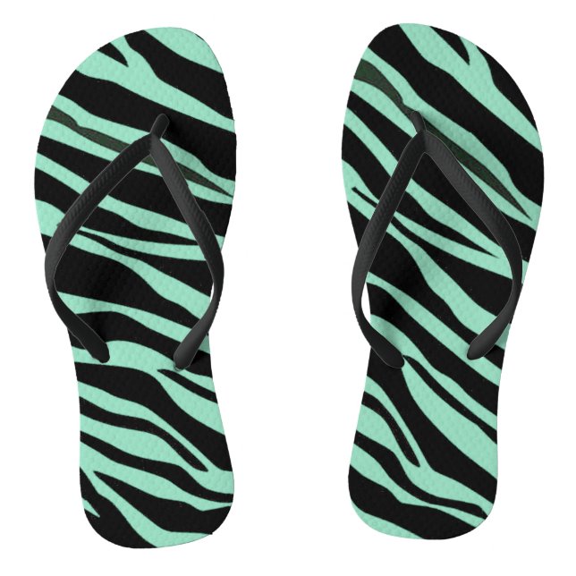 Chinelos Listras de Zebra Verde Menta (Pé da cama)