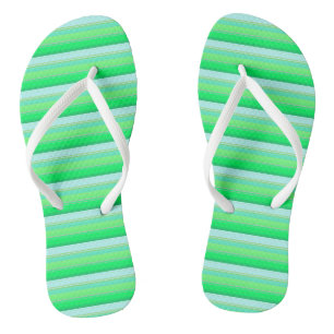 Chinelos Listras verdes aqua fofas