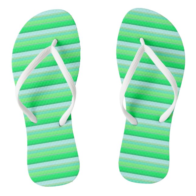 Chinelos Listras verdes aqua fofas (Pé da cama)