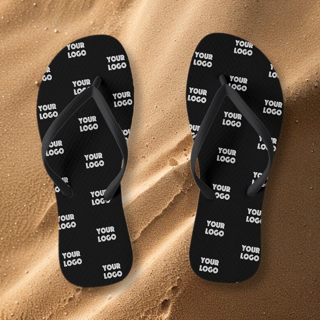 Chinelos Logotipo simples de repetição | Preto (Criador carregado)