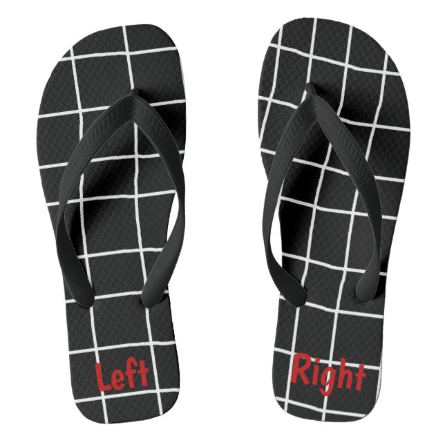 Chinelos Louco Preto Branco Grid Unisex (Pé da cama)