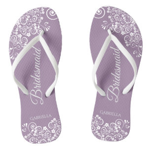 Chinelos Lugar Branco sobre Casamento Dusty Purple Bridesma