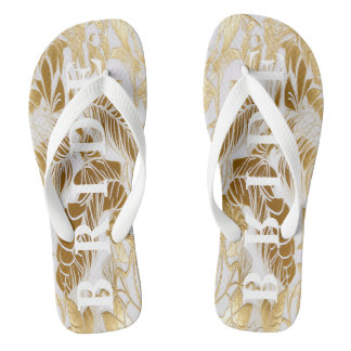 Chinelos Luxury Ivory e Dourada Noiva de Palma