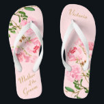 Chinelos Mãe Botânica Rosa Floral do Casamento de Noite<br><div class="desc">Estas personalizadas Mãe Botânica Floral Rosa-Rosa dos chinelos do Casamento de Groom apresentam um elegante design estético de flores cor-de-rosa de pénia rosa. Os belos chinelos são um presente memorável para os membros da festa de casamento: noiva, damas de honra, mãe da noiva, madrinha de casamento... Eles adicionarão uma dose...</div>