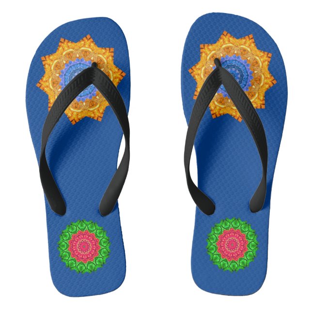 Chinelos Mandala Magic Chakra Melhorando o Mar Azul (Pé da cama)
