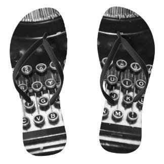Chinelos Máquina de escrever preto e branco