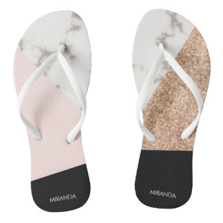 Chinelos Marble Glitter Rosa Mosaico