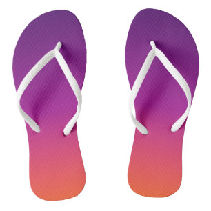 Chinelos Mbre de gradiente roxo, rosa e laranja