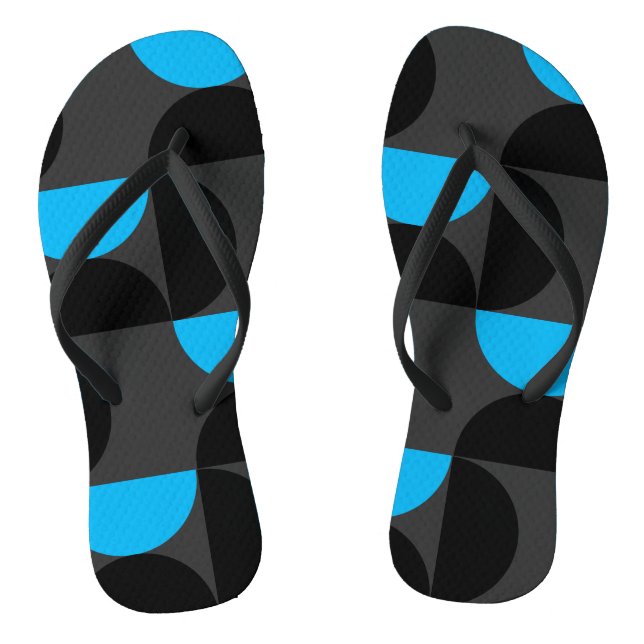 Chinelos Médio século Azul e Cinzas preto modernos (Pé da cama)