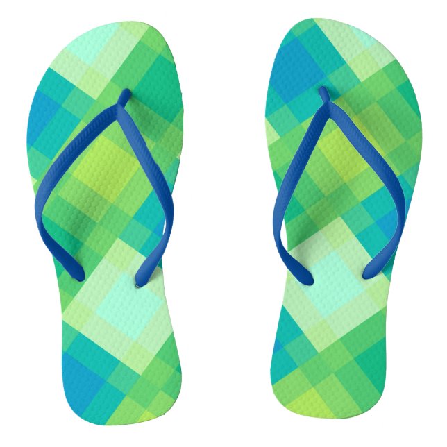 Chinelos Mega xadrez do século médio - jade verde (Pé da cama)