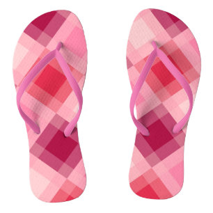 Chinelos Mega xadrez do século médio - rosa e vinho
