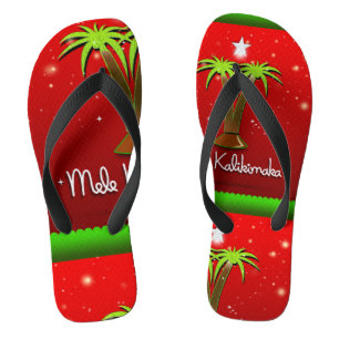Chinelos Mele Kalikimaka Palm Tree para o Natal