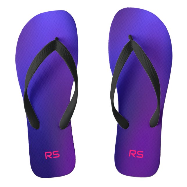 Chinelos Metamorfose 2 Elegância Azul Monograma Inicial (Pé da cama)