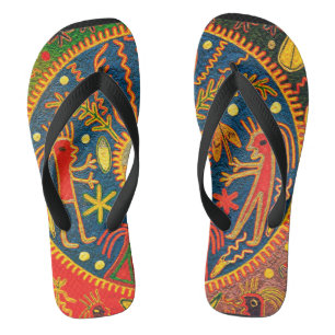 Chinelos Mexicanos Huichol Del Sol Ritual Design