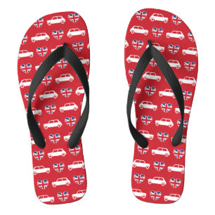Chinelos Mini Cooper Hearts Britânicos - Vermelho