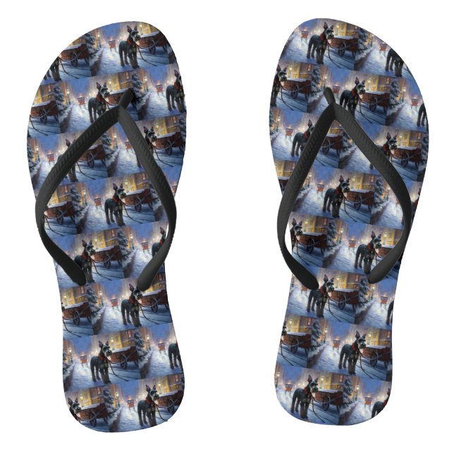 Chinelos Miniatura Schnauzer Fesason de Natal (Pé da cama)