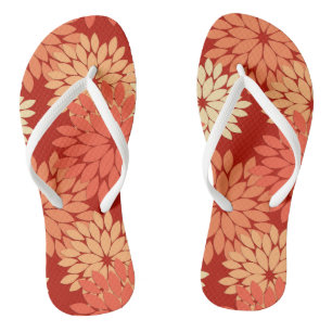 Chinelos Modern Floral Kimono Impressão, Mandarin Orange
