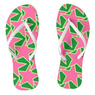 Chinelos Modern Star Geometric - Melancia rosa e verde