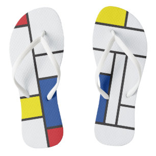 Chinelos Mondrian Minimalist Geometric De Stijl Modern Art