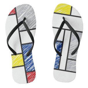 Chinelos Mondrian Rabiscos Minimalista Arte Moderna De Stij