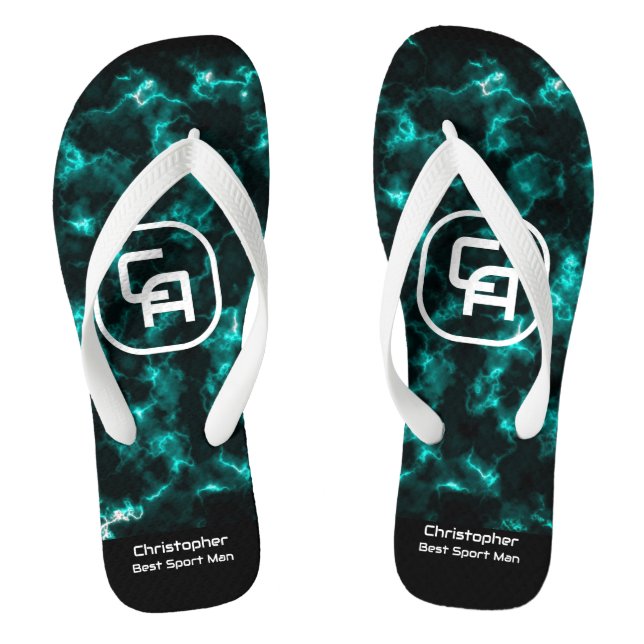 Chinelos Monograma Aqua Fumaça Nebulosa (Pé da cama)