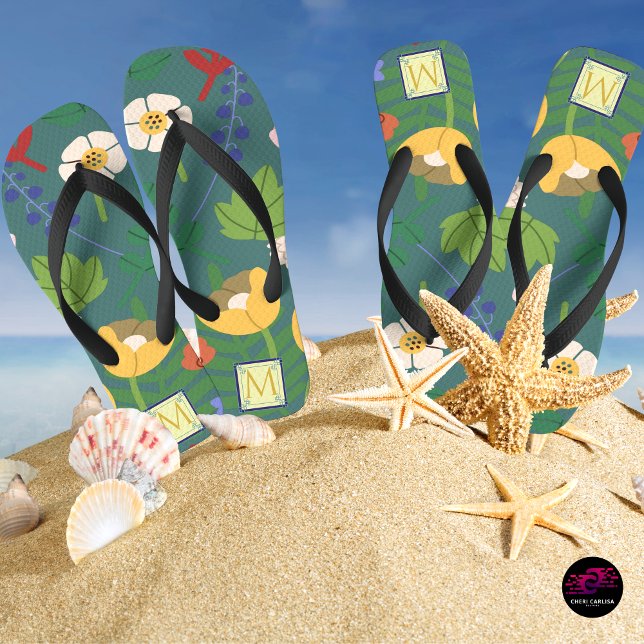 Chinelos Monograma de Botânica primavera (Beach days just upgraded with bold floral vibes 🌺)