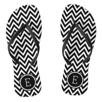 Monograma de Chevron Preto e Branco
