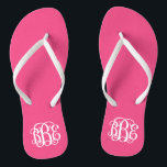 Chinelos Monograma de Script de Pré-Disquete Rosa Quente<br><div class="desc">POR FAVOR, ENTRE EM CONTATO COMIGO ANTES DE FAZER PEDIDOS COM SUAS INICIAIS MONOGRAMAS NESTA ORDEM: PRIMEIRO, ÚLTIMO, MÉDIO. Vou personalizar o seu monograma e enviar-lhe por correio eletrônico o link para solicitar. Aguarde até que eu lhe envie o link com seu design personalizado. sandálias de sacudir de pré-disquete, de...</div>