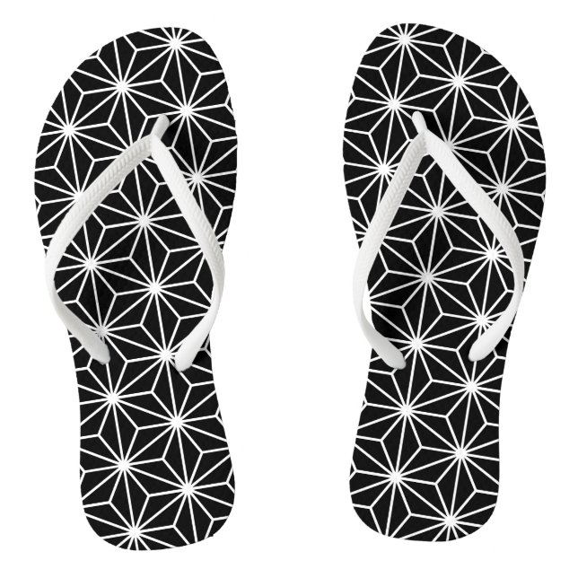 Chinelos Motif Asanoha Noir et blanc (Pé da cama)