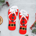 Chinelos Natal em julho Papais noeis Suit Naughn ou Nice Re<br><div class="desc">Você gostaria que fosse Natal todos os dias? Procurando por um par de chinelos que trará um sorriso ao seu rosto? Tadah! Elf de Natal vermelho brilhante inspirou a design que você pode mudar o texto. Você tem pés malvados ou bons? Feliz Feriados!</div>