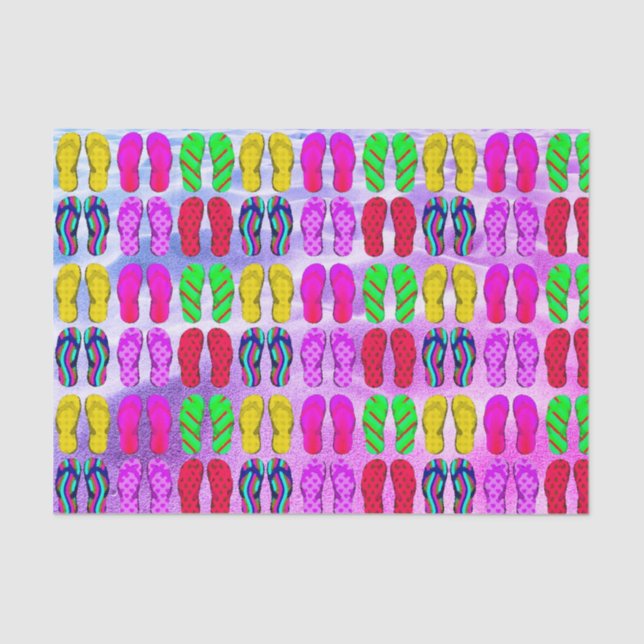 Chinelos no papel tecidular da areia (Frente )