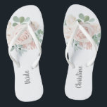 Chinelos Noiva Blush Floral Rosa Eucalyptus<br><div class="desc">Estes flip-flops florais de eucalipto cor-de-rosa personalizados farão o presente perfeito para a noiva.  Visite minha coleção de casamento para ver todos os itens coordenadores.</div>