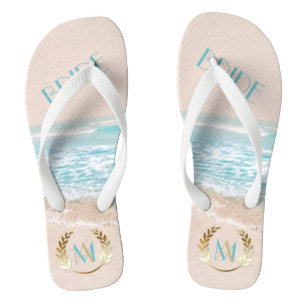 Chinelos Noiva de Casamento FlipFlops Praia do Monograma