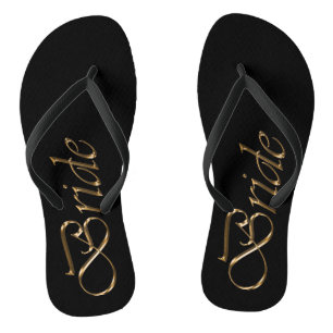 Chinelos Noiva de ouro preto elegante casamento chic