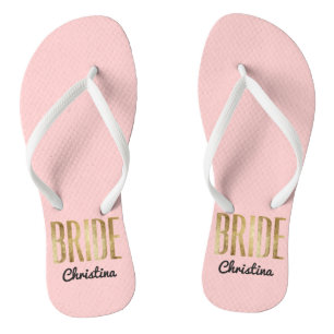 Chinelos Noiva Dourado do falso chique que Wedding