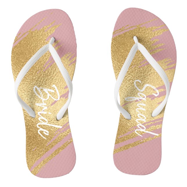 Chinelos Noiva oferece Sandals Elegante Dourado e Design pr (Pé da cama)